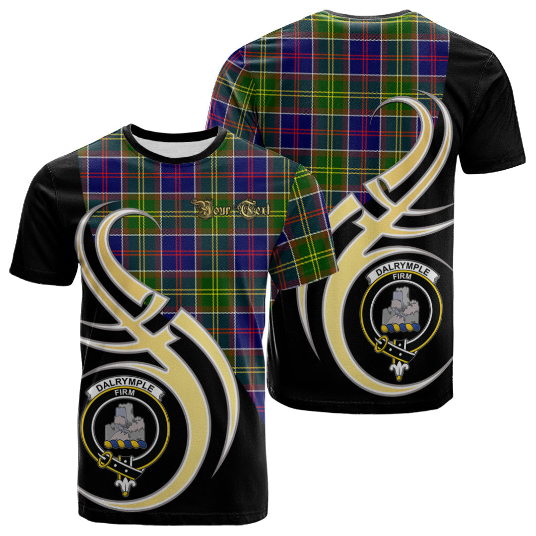 Printivon Dalrymple Tartan Crest Believe In Me T Shirt