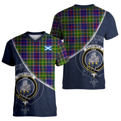 Printivon Dalrymple Tartan Scottish Crest T Shirt