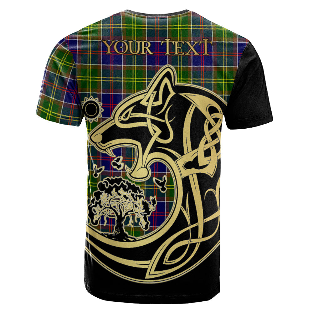 Printivon Dalrymple Crest Celtic Wolf Tartan T Shirt Custom Your Text