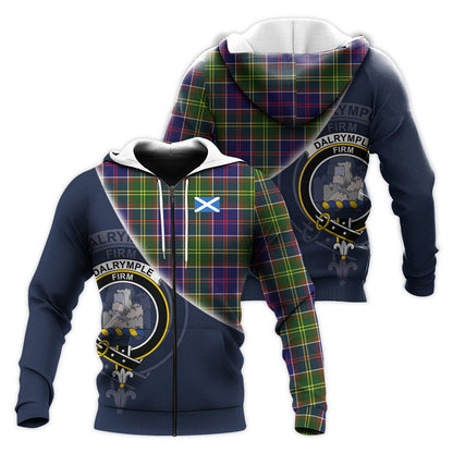 Printivon Dalrymple Tartan Scottish Crest Hoodie