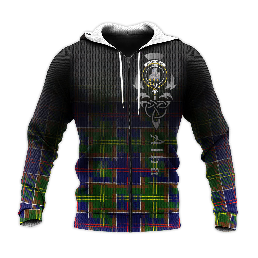 Printivon Dalrymple Tartan Crest Alba Celtic Hoodie