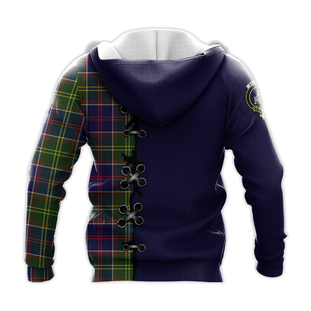 Printivon Dalrymple Tartan Hoodie Lion Rampant And Celtic Thistle Style