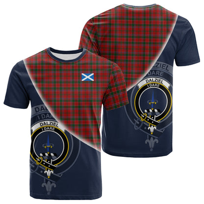 Printivon Dalziel Tartan Scottish Crest T Shirt