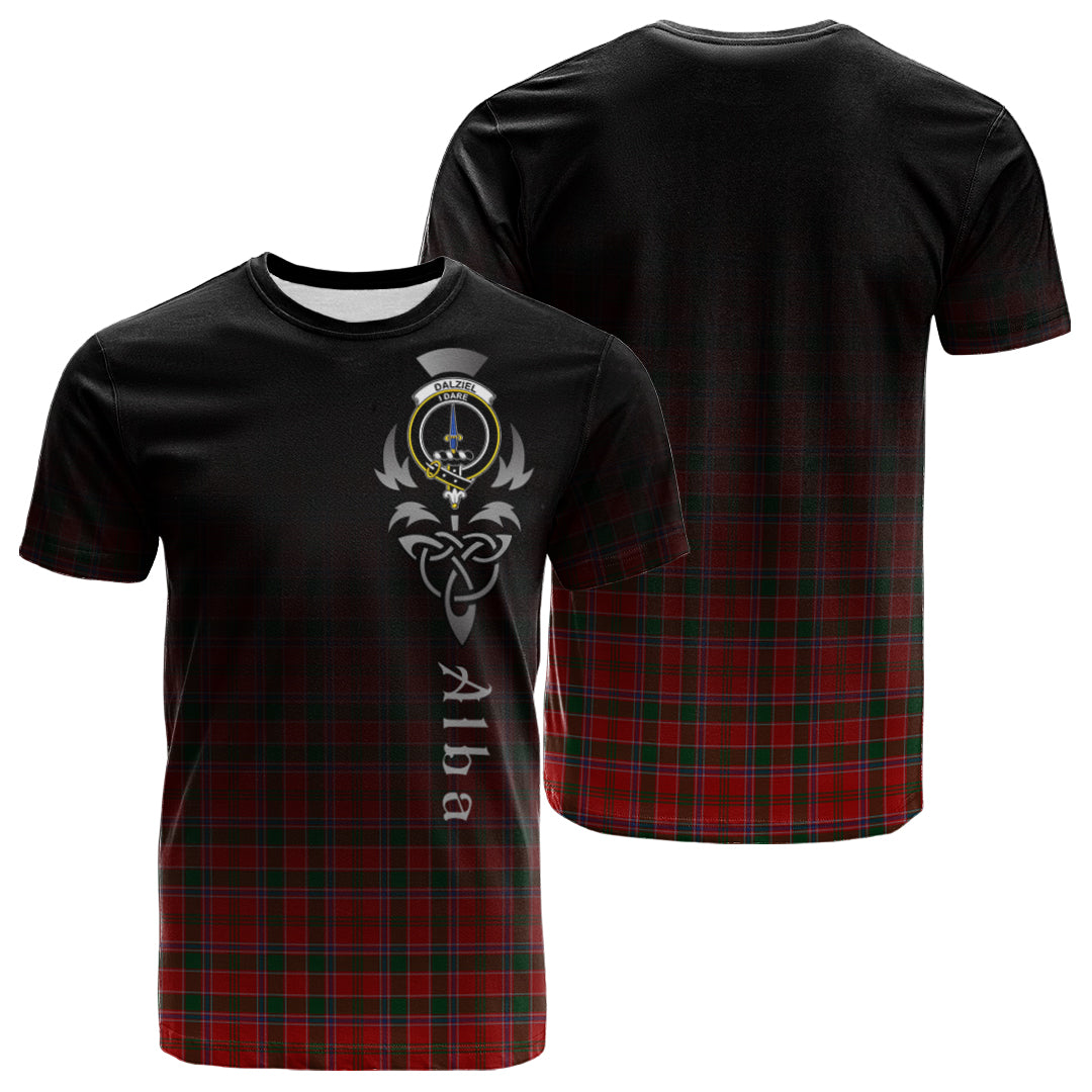 Printivon Dalziel Tartan Crest Alba Celtic T Shirt