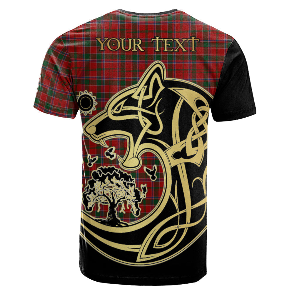 Printivon Dalziel Crest Celtic Wolf Tartan T Shirt Custom Your Text