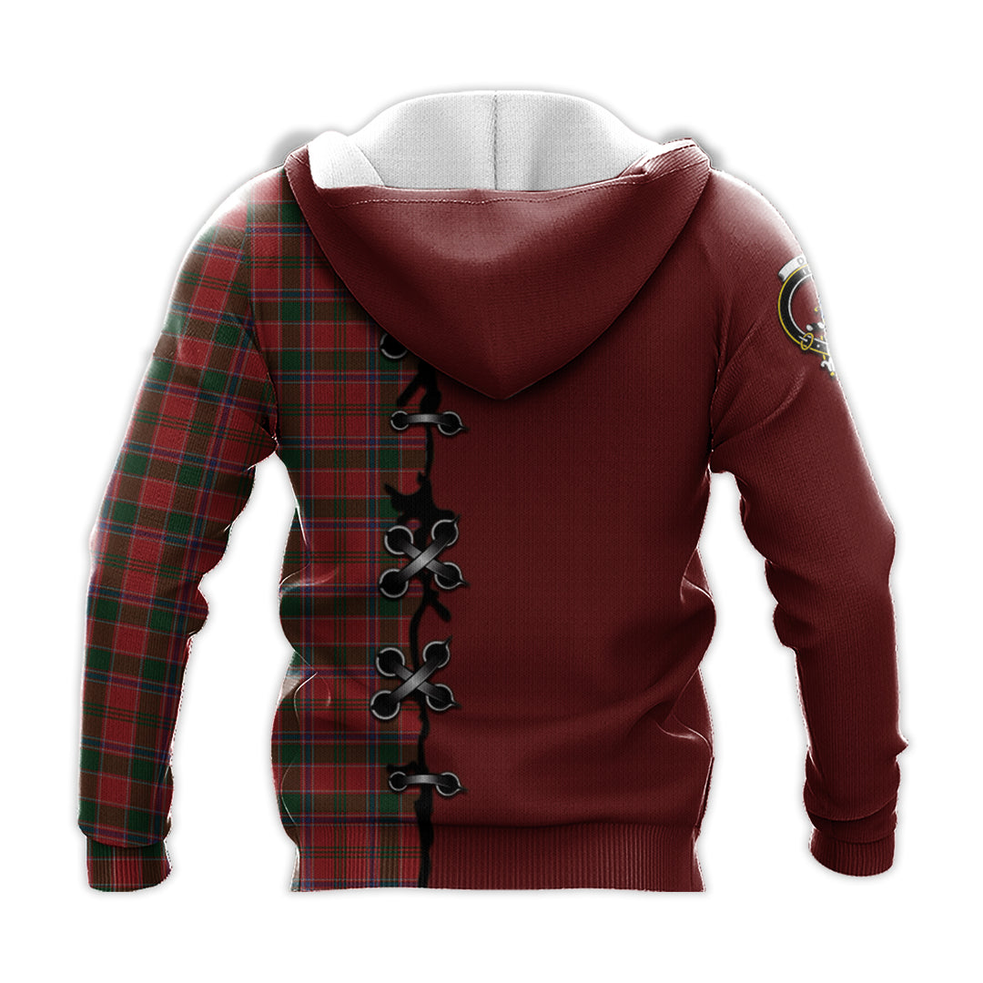 Printivon Dalziel Tartan Hoodie Lion Rampant And Celtic Thistle Style