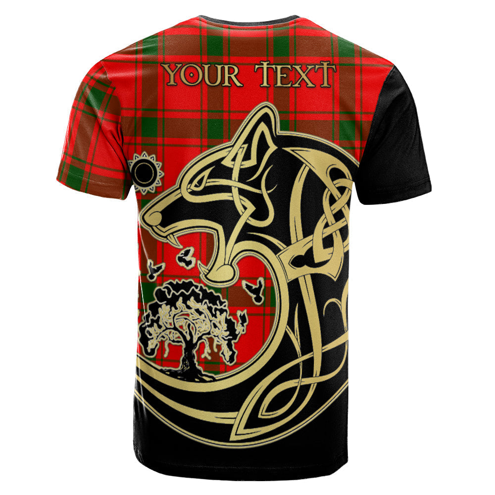 Printivon Darroch Crest Celtic Wolf Tartan T Shirt Custom Your Text