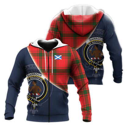 Printivon Darroch Tartan Scottish Crest Hoodie