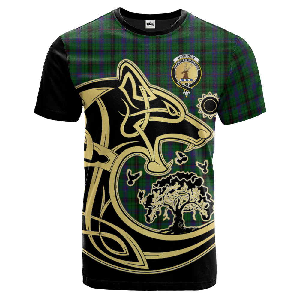 Printivon Davidson Crest Celtic Wolf Tartan T Shirt Custom Your Text