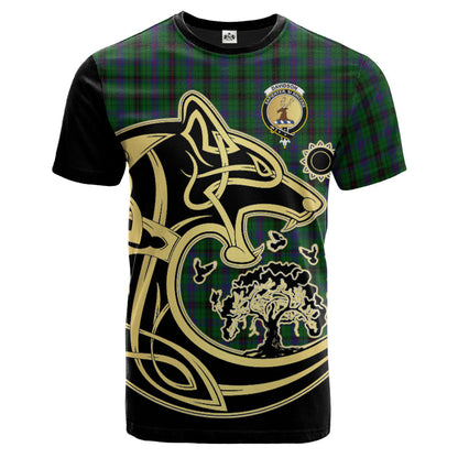 Printivon Davidson Crest Celtic Wolf Tartan T Shirt Custom Your Text