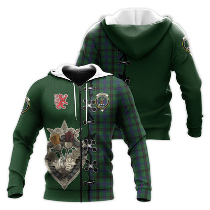 Printivon Davidson Tartan Hoodie Lion Rampant And Celtic Thistle Style