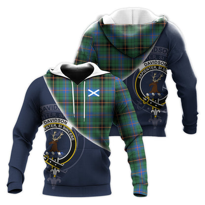 Printivon Davidson Ancient Tartan Scottish Crest Hoodie