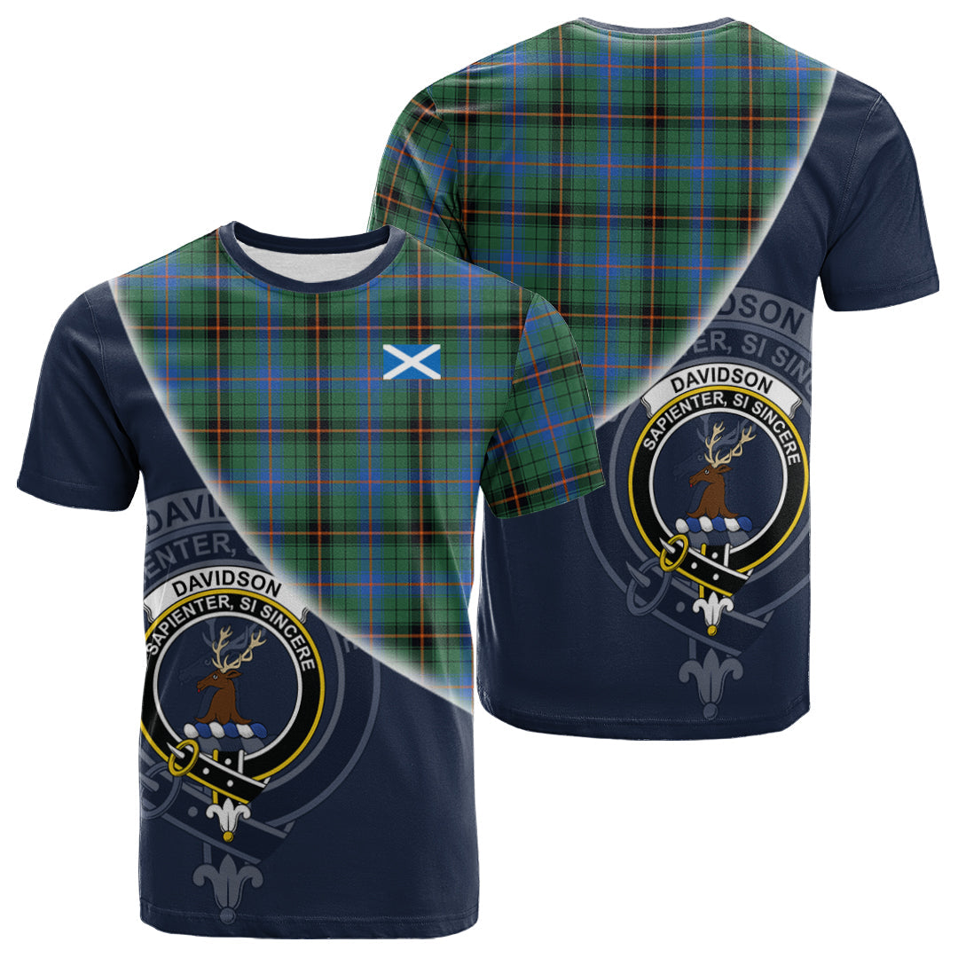 Printivon Davidson Ancient Tartan Scottish Crest T Shirt