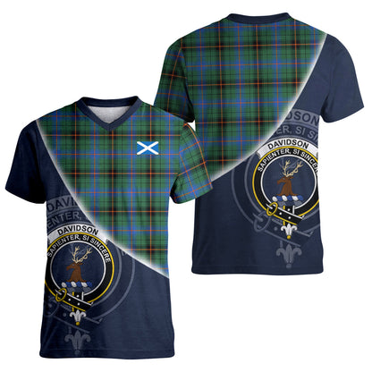 Printivon Davidson Ancient Tartan Scottish Crest T Shirt