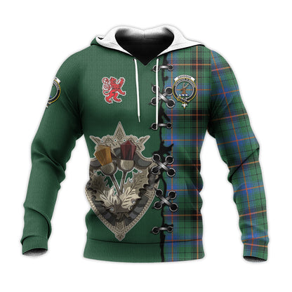 Printivon Davidson Ancient Tartan Hoodie Lion Rampant And Celtic Thistle Style