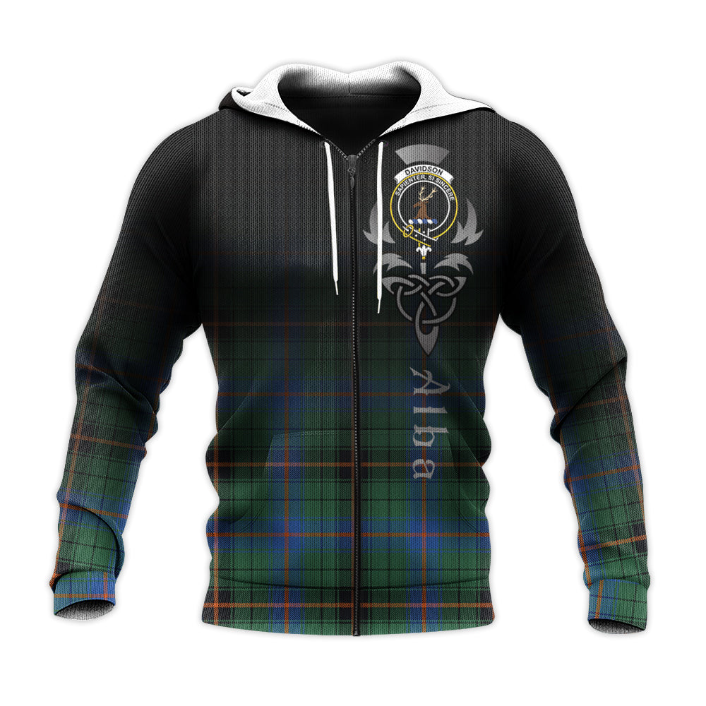 Printivon Davidson Ancient Tartan Crest Alba Celtic Hoodie