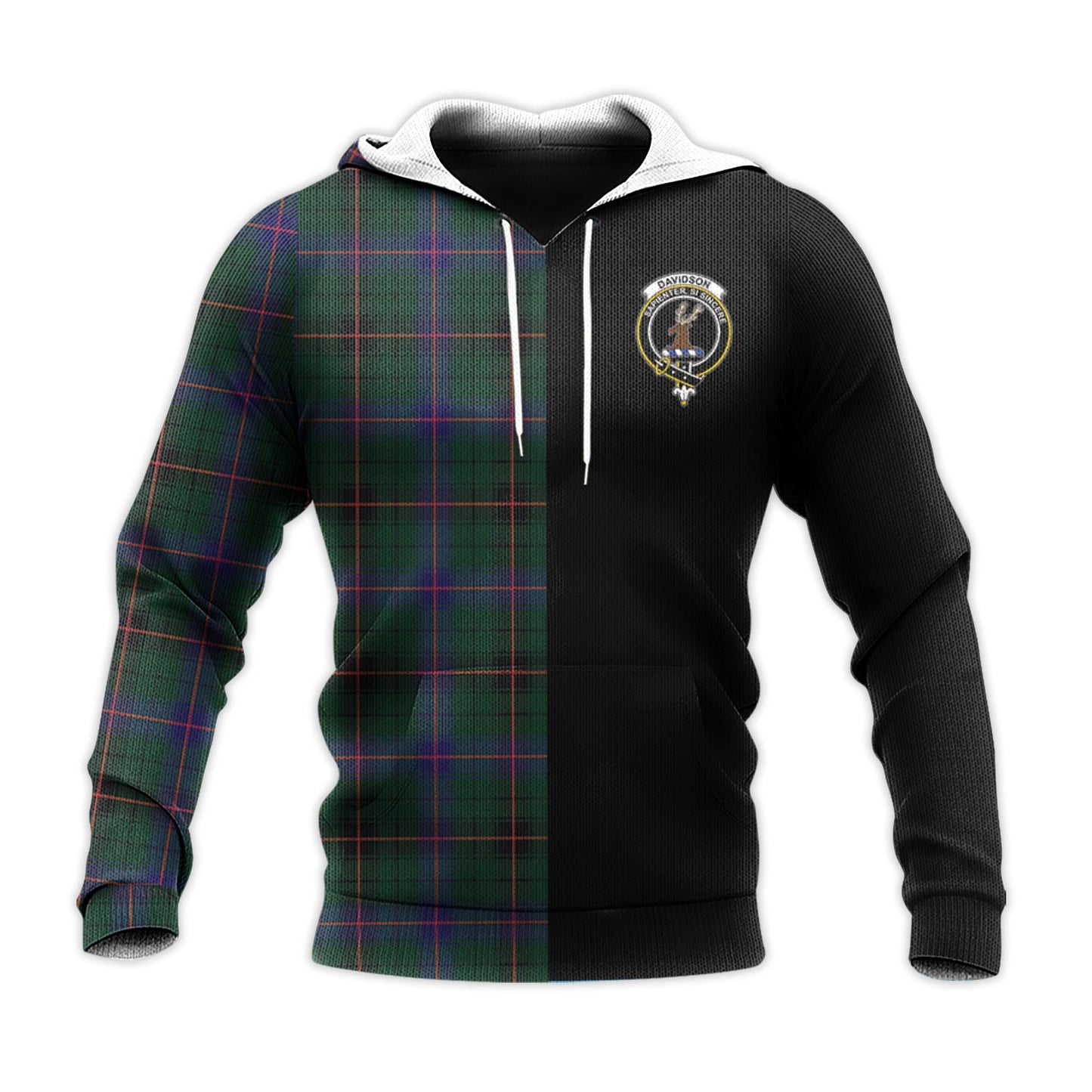 Printivon Davidson Modern Tartan Personalize Half Hoodie