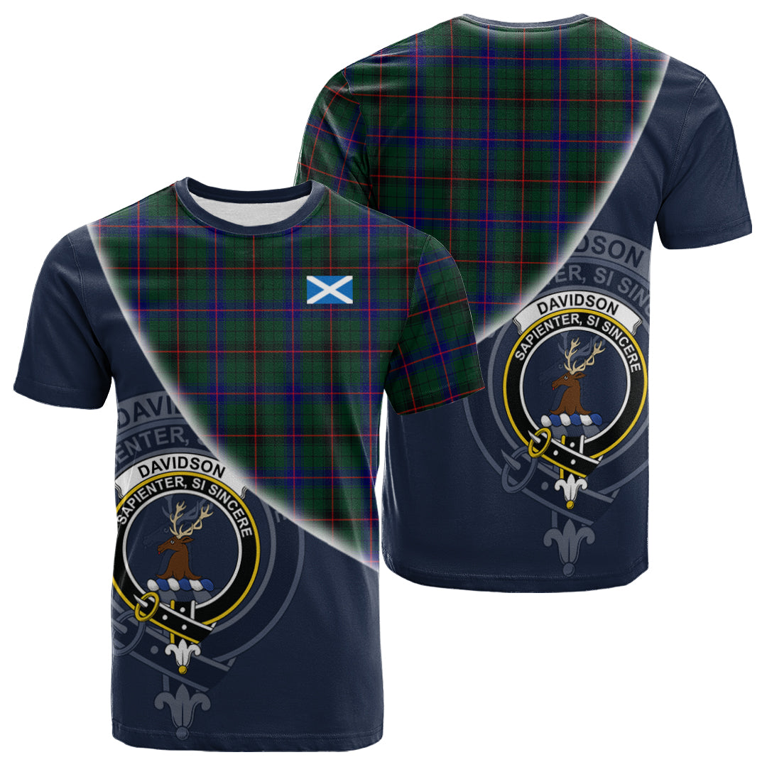 Printivon Davidson Modern Tartan Scottish Crest T Shirt