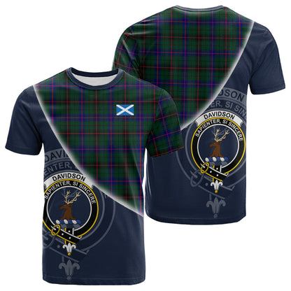 Printivon Davidson Modern Tartan Scottish Crest T Shirt