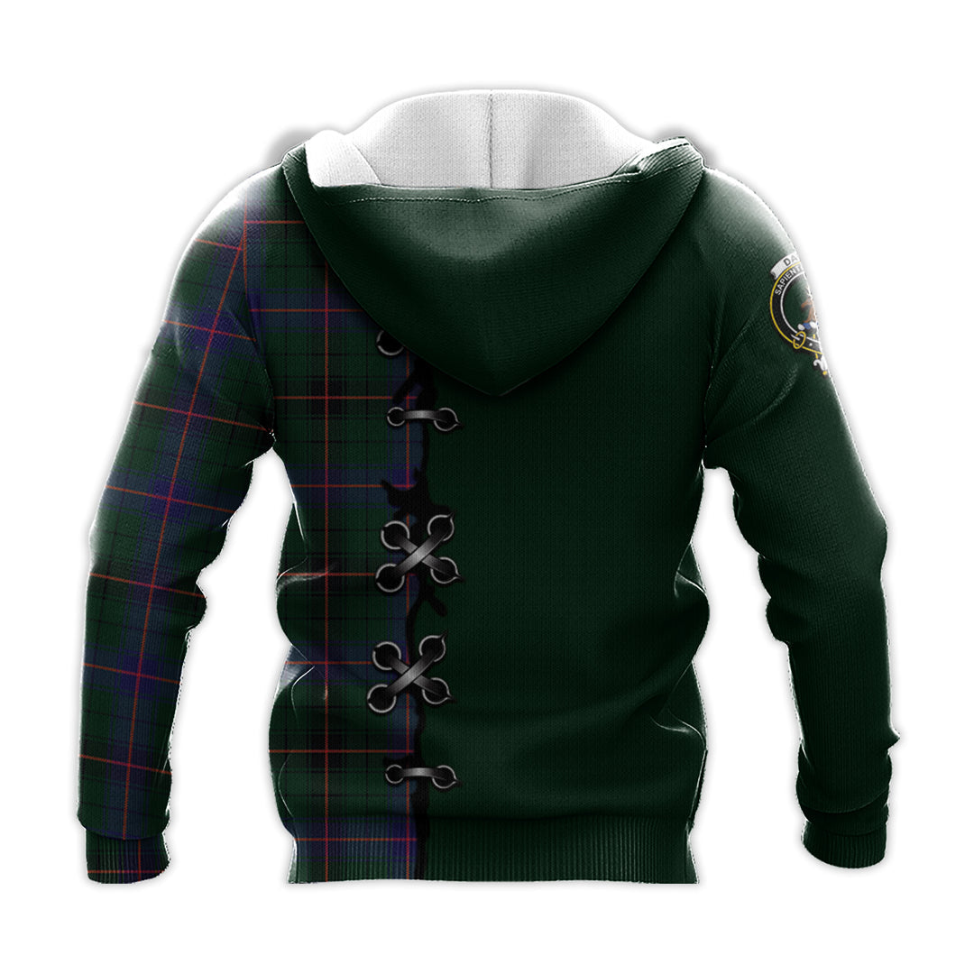 Printivon Davidson Modern Tartan Hoodie Lion Rampant And Celtic Thistle Style