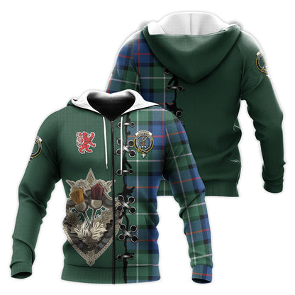 Printivon Davidson Of Tulloch Tartan Hoodie Lion Rampant And Celtic Thistle Style