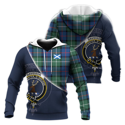 Printivon Davidson Of Tulloch Tartan Scottish Crest Hoodie