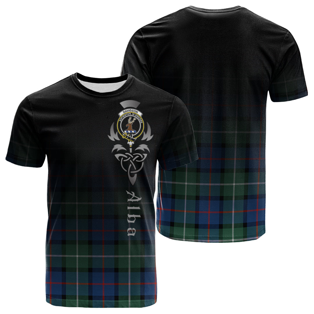 Printivon Davidson of Tulloch Tartan Crest Alba Celtic T Shirt