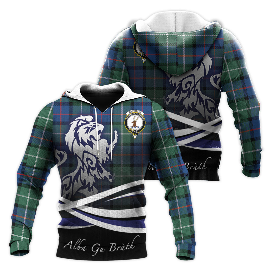 Printivon Davidson Of Tulloch Tartan Scottish Lion Hoodie