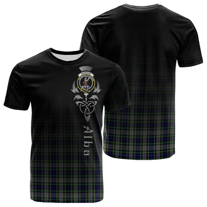 Printivon Davidson of Tulloch Dress Tartan Crest Alba Celtic T Shirt