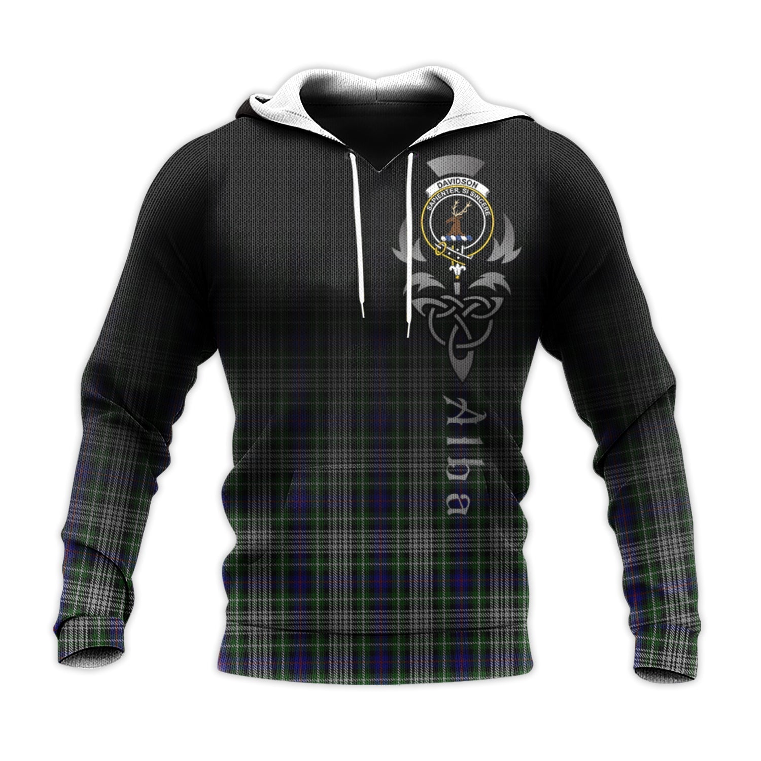 Printivon Davidson Of Tulloch Dress Tartan Crest Alba Celtic Hoodie