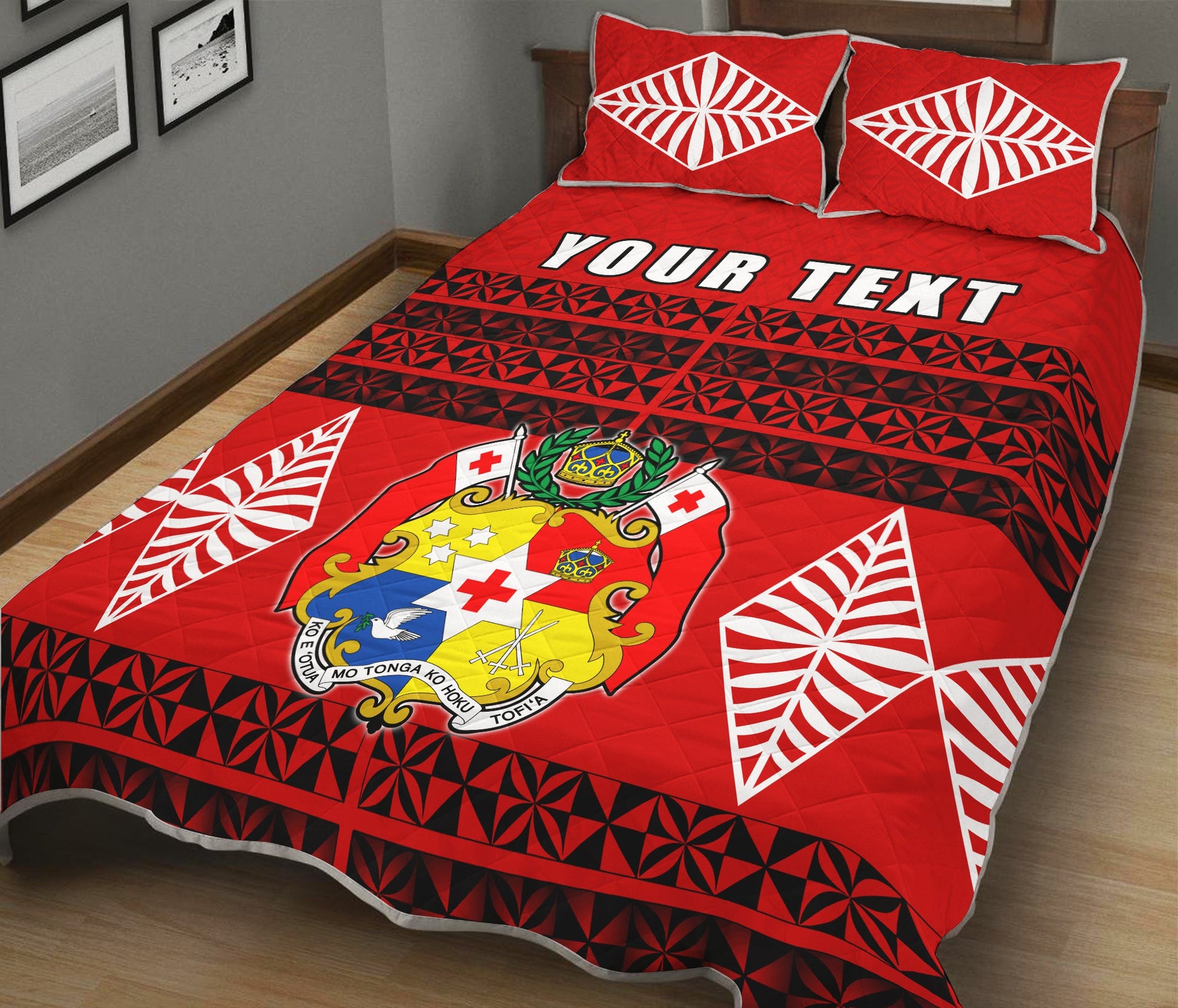 (Custom Personalised) Tonga Quilt Bed Set Tongan Pattern