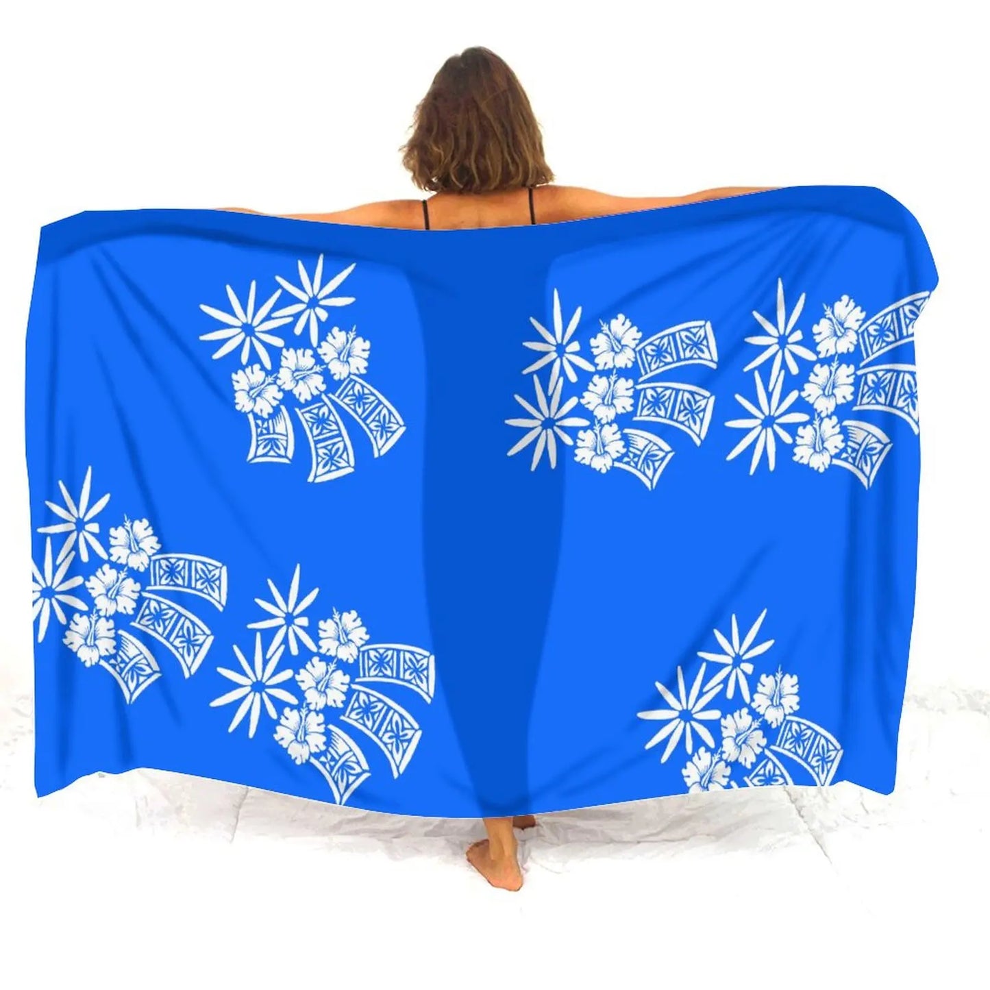 Blue Polynesian Women'S Sarong Apron Polynesian Tribal Pattern Sarong Beach For Her