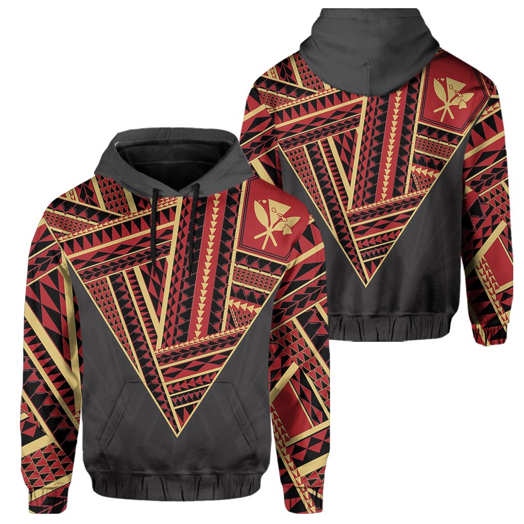 Hawaii Hoodie Football Jersey Style Gray And Red AH