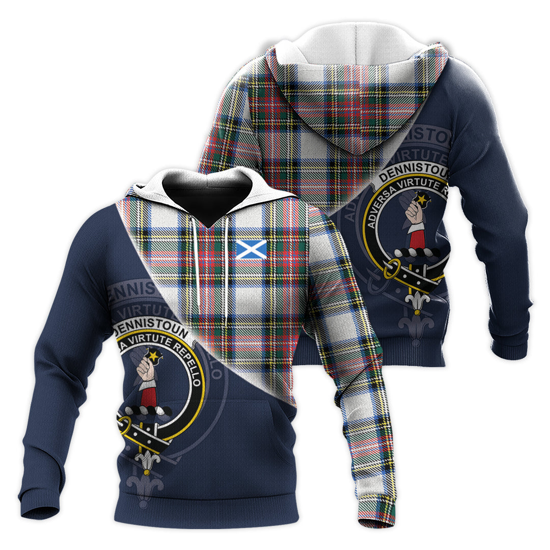 Printivon Dennistoun Tartan Scottish Crest Hoodie