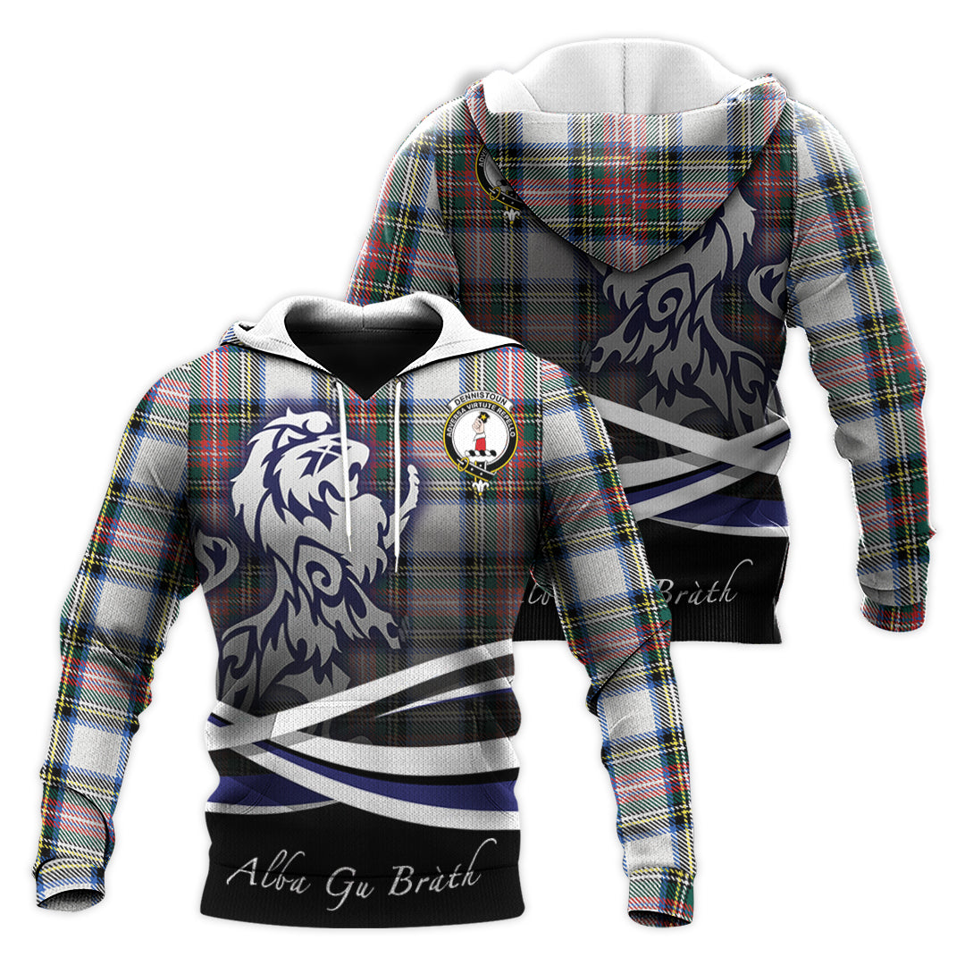 Printivon Dennistoun Tartan Scottish Lion Hoodie