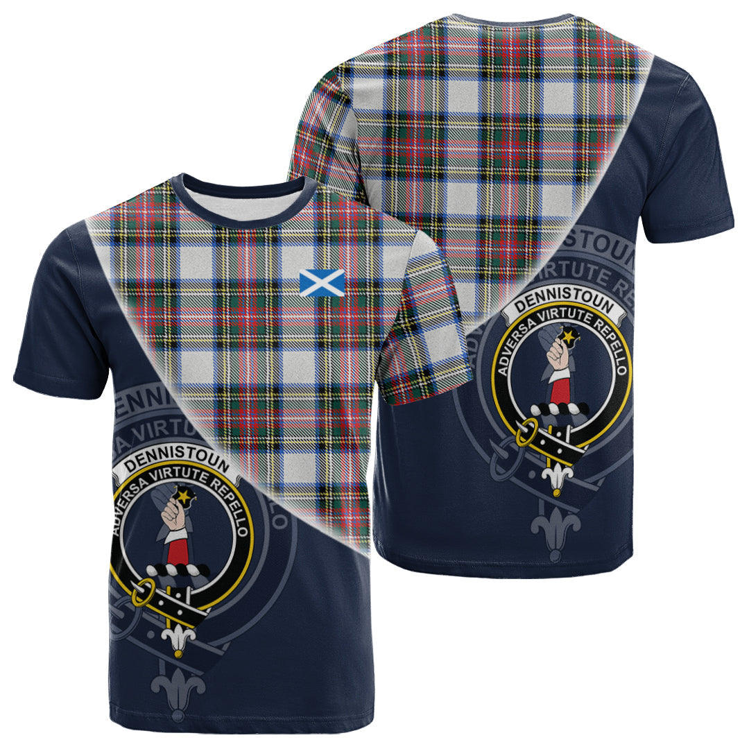 Printivon Dennistoun Tartan Scottish Crest T Shirt