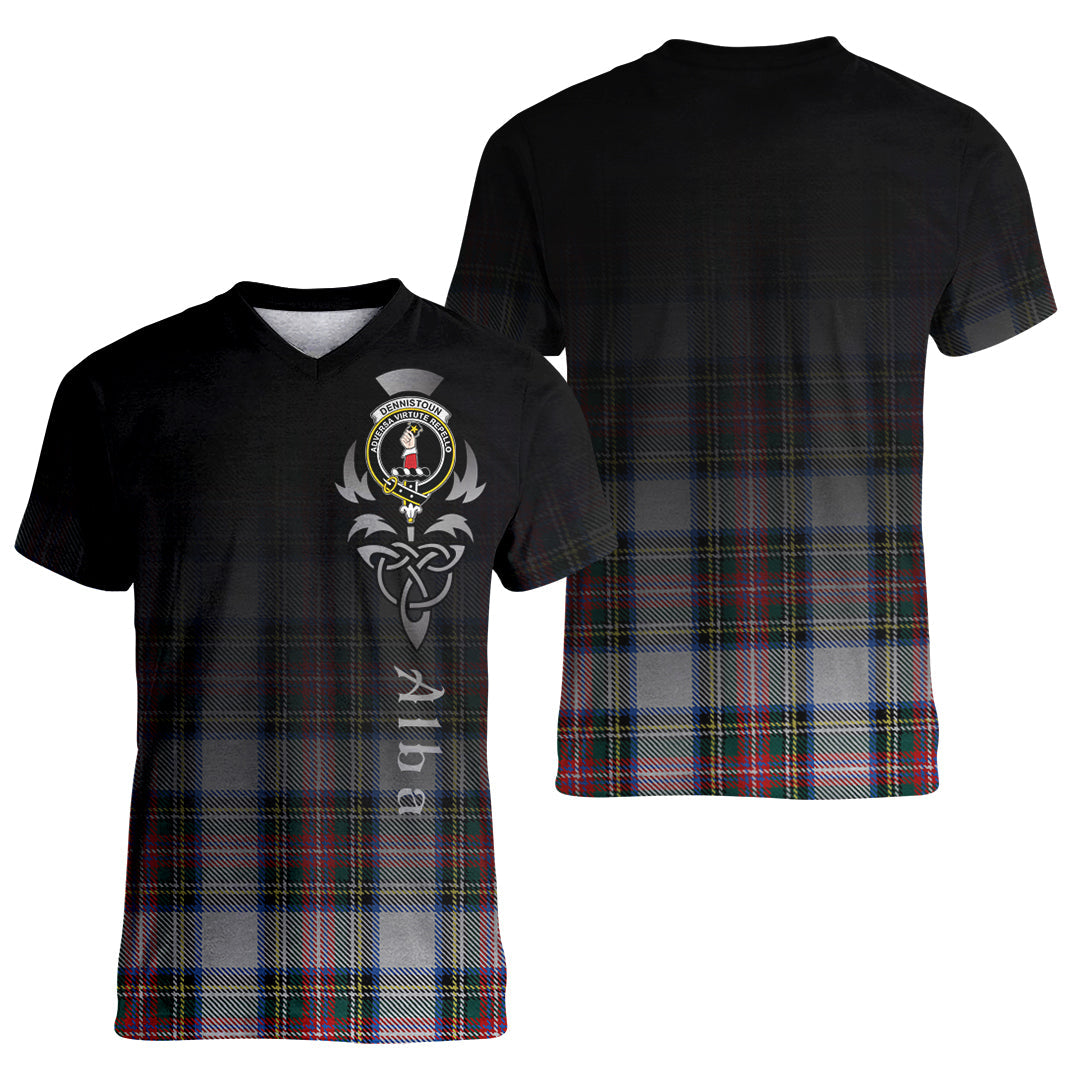Printivon Dennistoun Tartan Crest Alba Celtic T Shirt