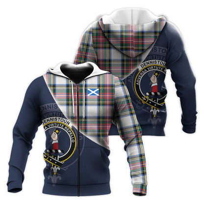 Printivon Dennistoun Tartan Scottish Crest Hoodie
