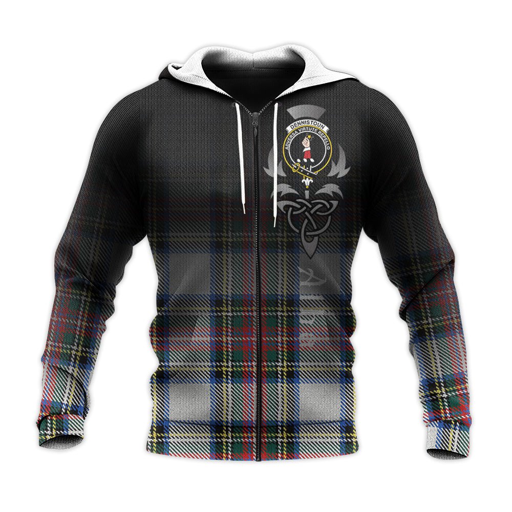 Printivon Dennistoun Tartan Crest Alba Celtic Hoodie