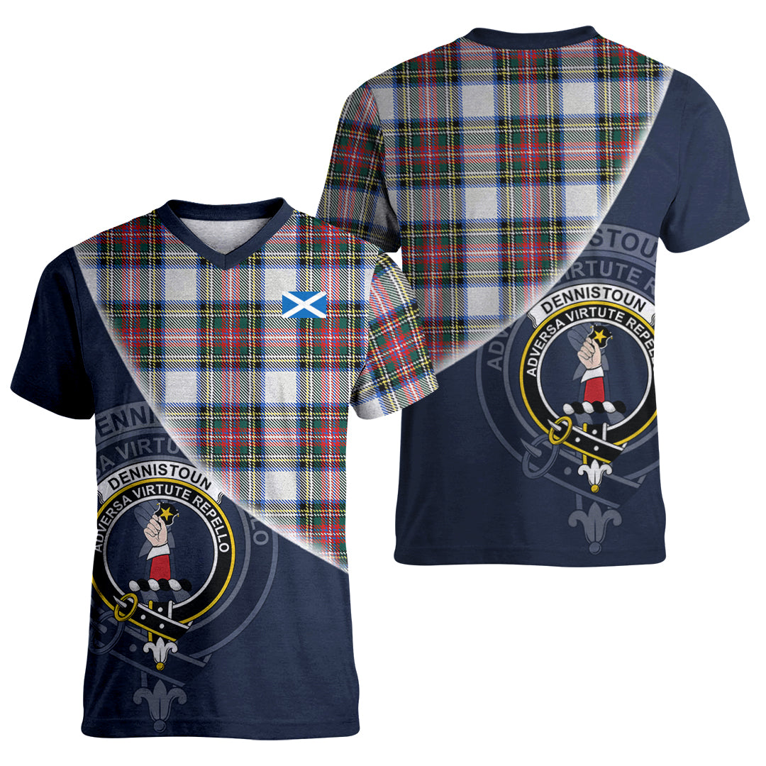 Printivon Dennistoun Tartan Scottish Crest T Shirt