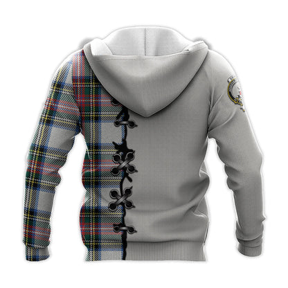 Printivon Dennistoun Tartan Hoodie Lion Rampant And Celtic Thistle Style