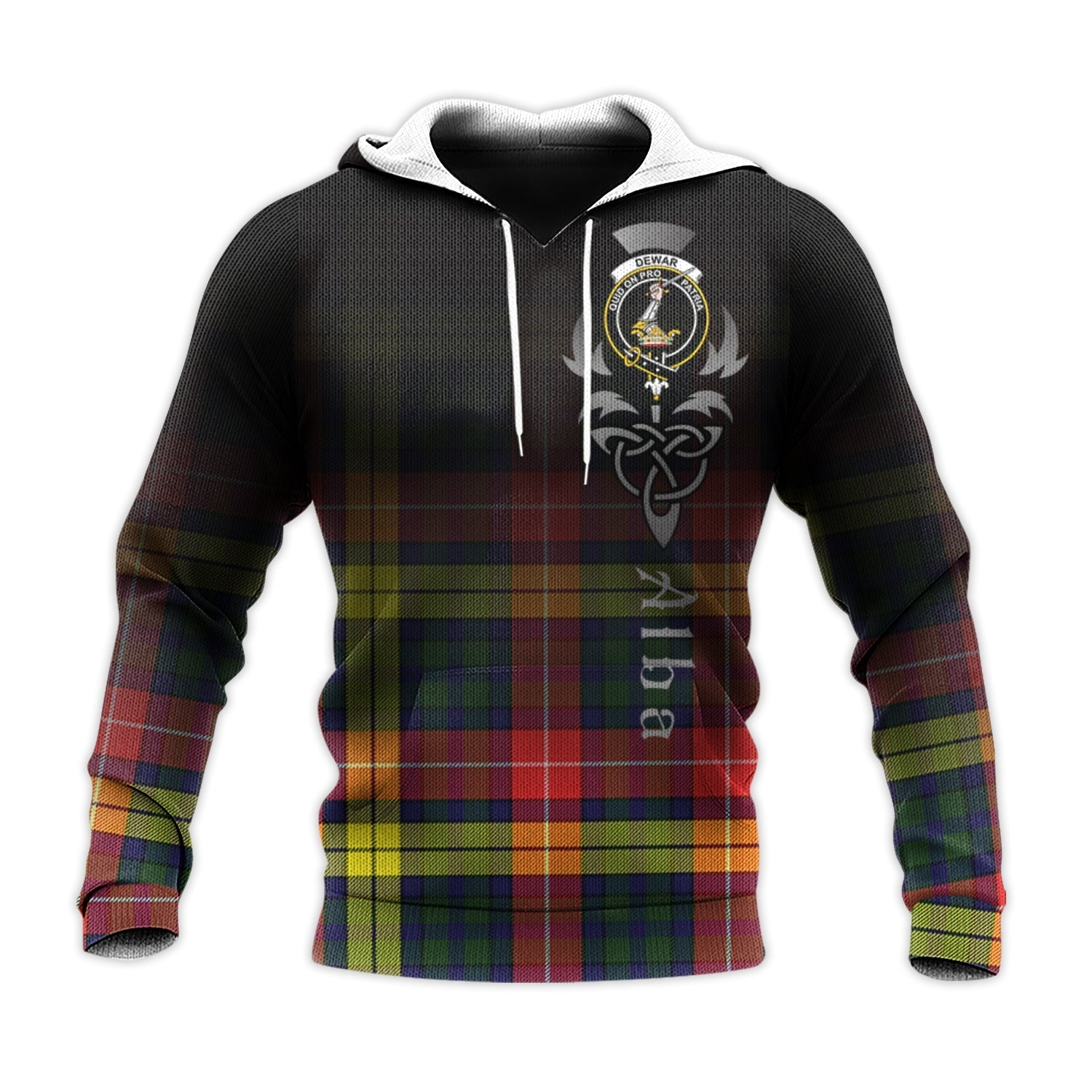 Printivon Dewar Tartan Crest Alba Celtic Hoodie