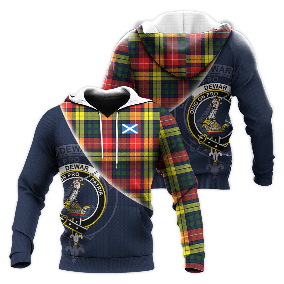 Printivon Dewar Tartan Scottish Crest Hoodie
