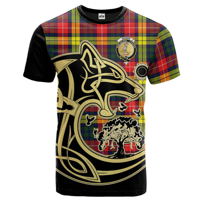 Printivon Dewar Crest Celtic Wolf Tartan T Shirt Custom Your Text
