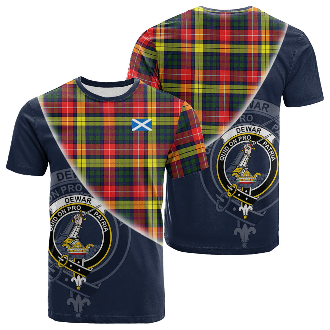 Printivon Dewar Tartan Scottish Crest T Shirt