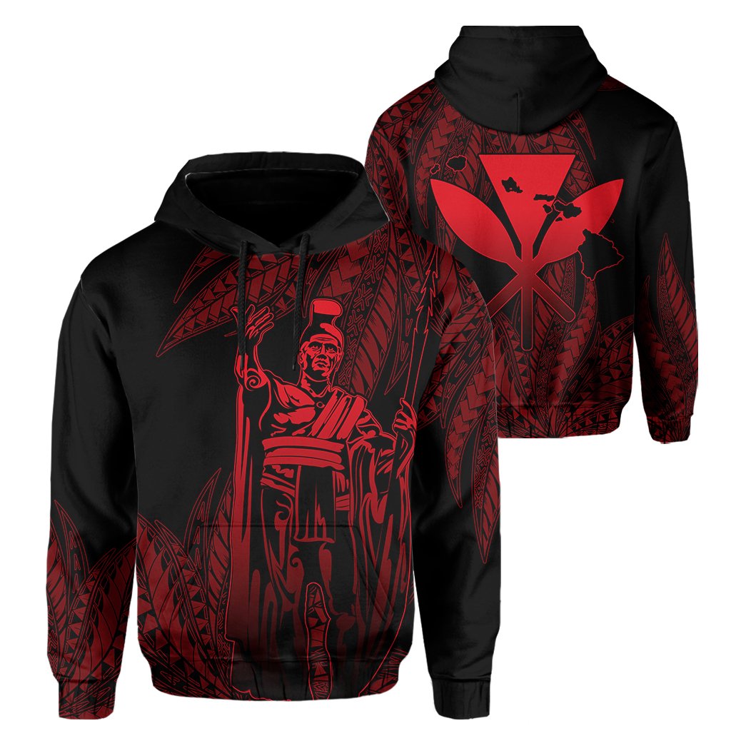 Hawaii King Polynesian Hoodie Durk Style Red AH
