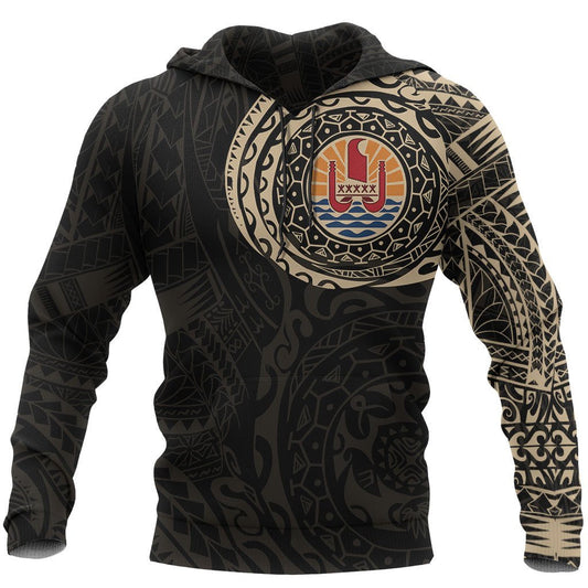 French Polynesia Hoodie French Polynesia Flag Polynesian Tattoo A7
