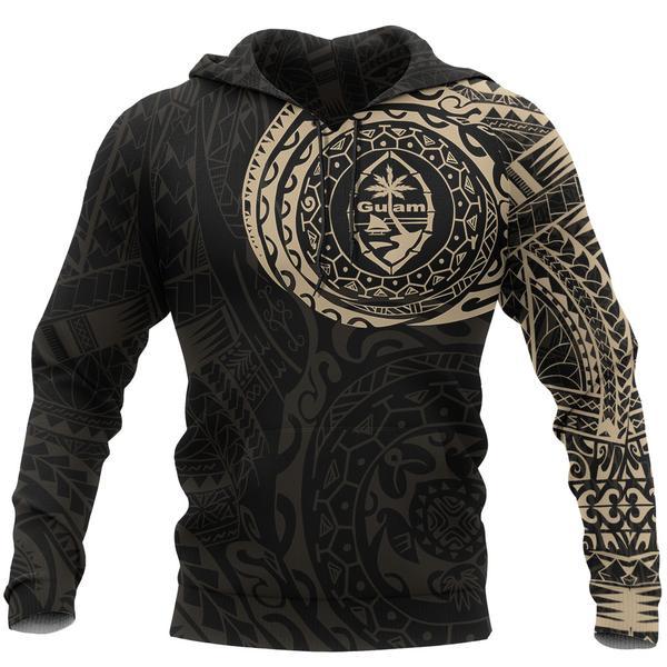 Guam Hoodie Guam Coat Of Arms Polynesian Tattoo Style 2