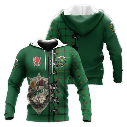 Printivon Don Tartan Hoodie Lion Rampant And Celtic Thistle Style