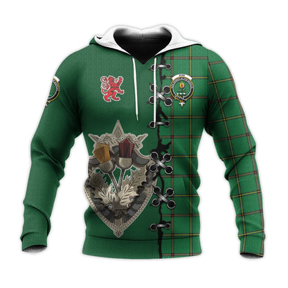 Printivon Don Tartan Hoodie Lion Rampant And Celtic Thistle Style